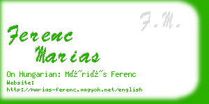 ferenc marias business card